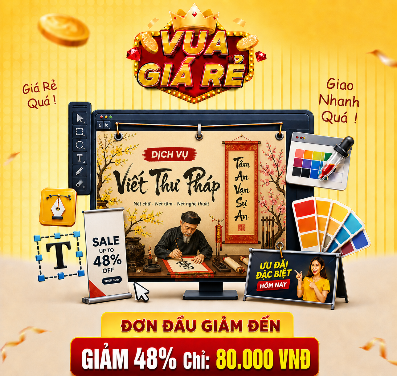NHẬN VIẾT THƯ PHÁP | TRANH THƯ PHÁP giá rẻ