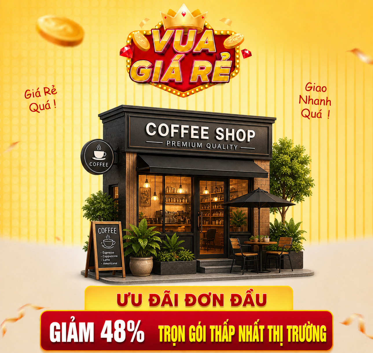 THIẾT KẾ | CẢI TẠO QUÁN CÀ PHÊ TRỌN GÓI giá rẻ