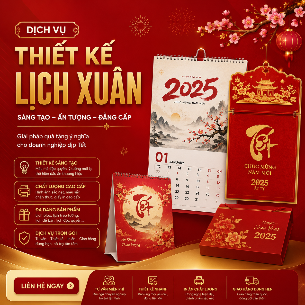 THIẾT KẾ LỊCH XUÂN TRỌN GÓI      (Chi phí hợp lý)